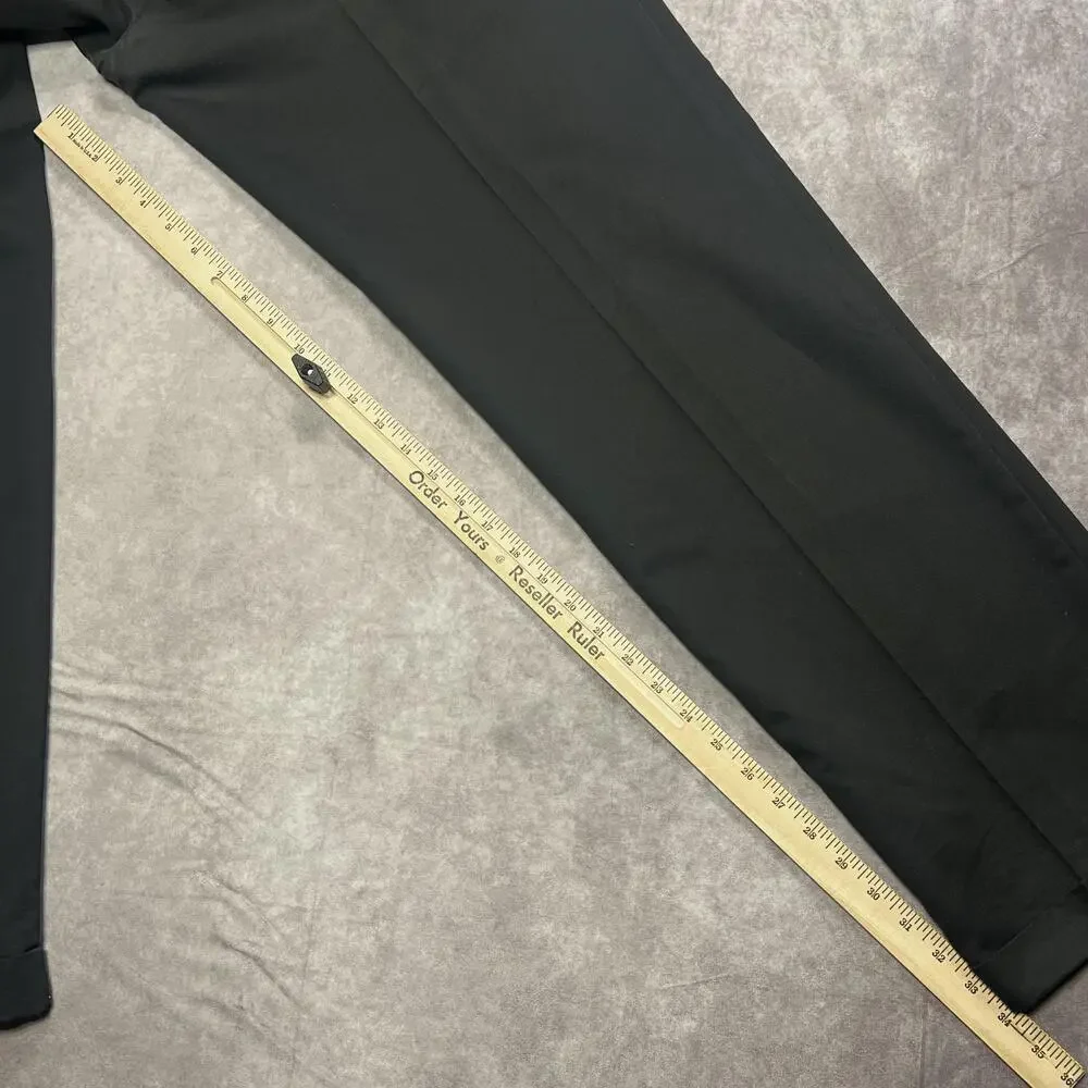 Vintage DOCKERS Pleated Pants Mens 34x34 Black Classic Straight Leg D4Cuffed Y2K